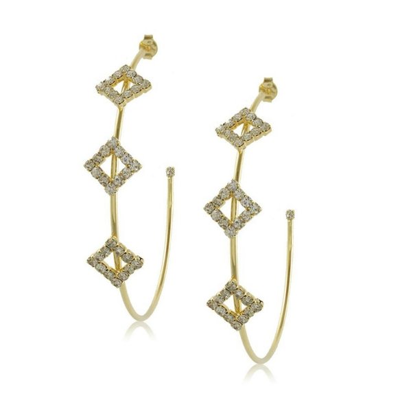 Geometric Hoop Earrings - Picture 1 of 2